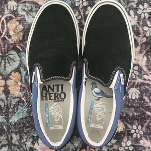 Vans X Pro Anti Hero Chris Pfanner Black and Blue Slip-On Shoes Size 11